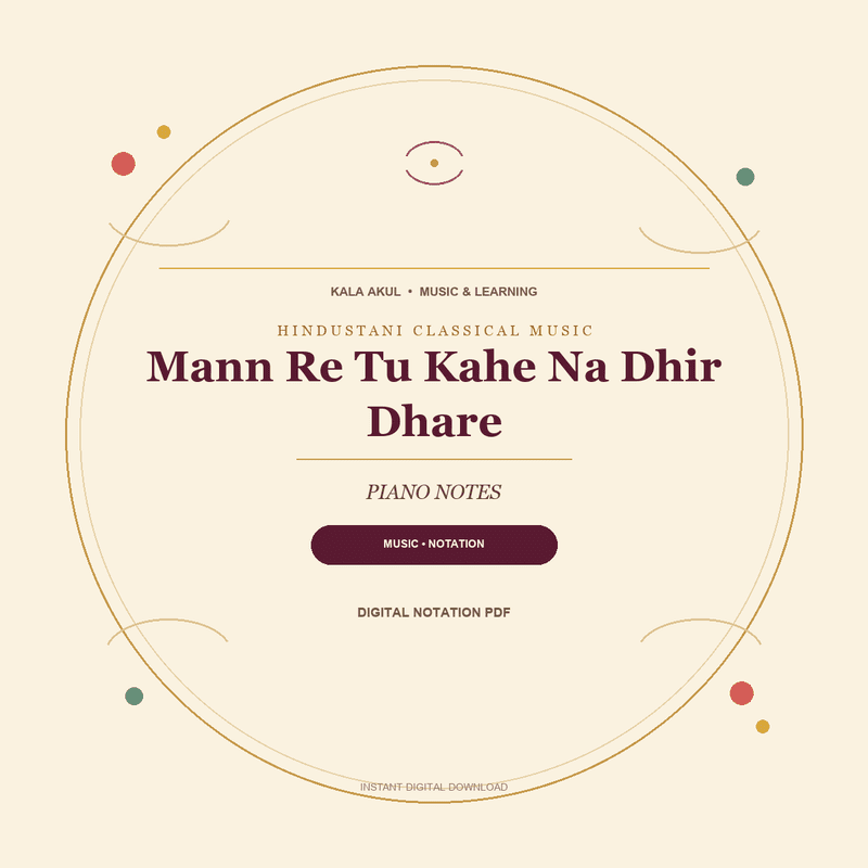 Mann Re Tu Kahe Na Dhir Dhare notation PDF cover